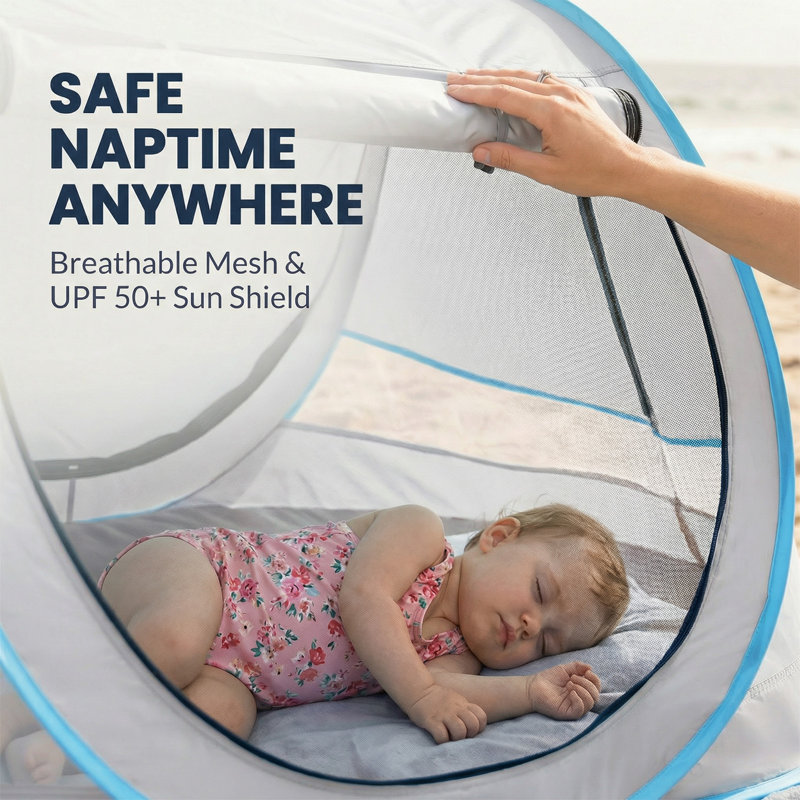 Tente de plage Wilwolfer pour bébé, Argent