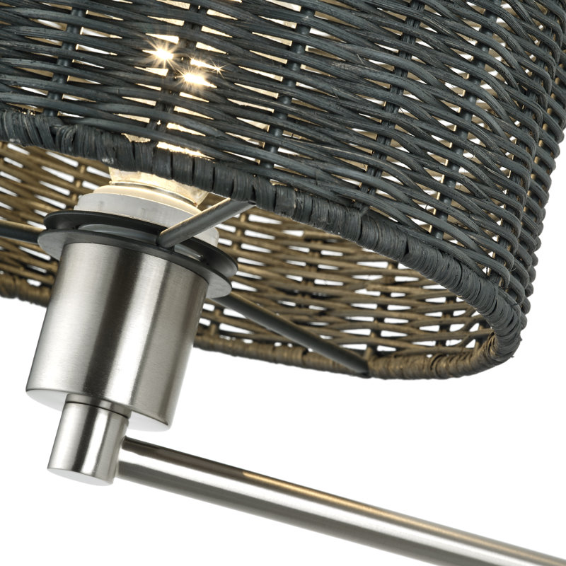 Lampe murale à bras articulé en nickel brossé 1 lumière Adabella, Nickel brossé, Gris