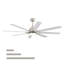 Ventilateur de plafond intelligent de 52 pouces avec lumières, ventilateur de plafond à télécommande à 6 vitesses avec 8 pales en ABS, ventilateur de plafond intérieur / extérieur pour la cuisine du salon, de la chambre à coucher, argent