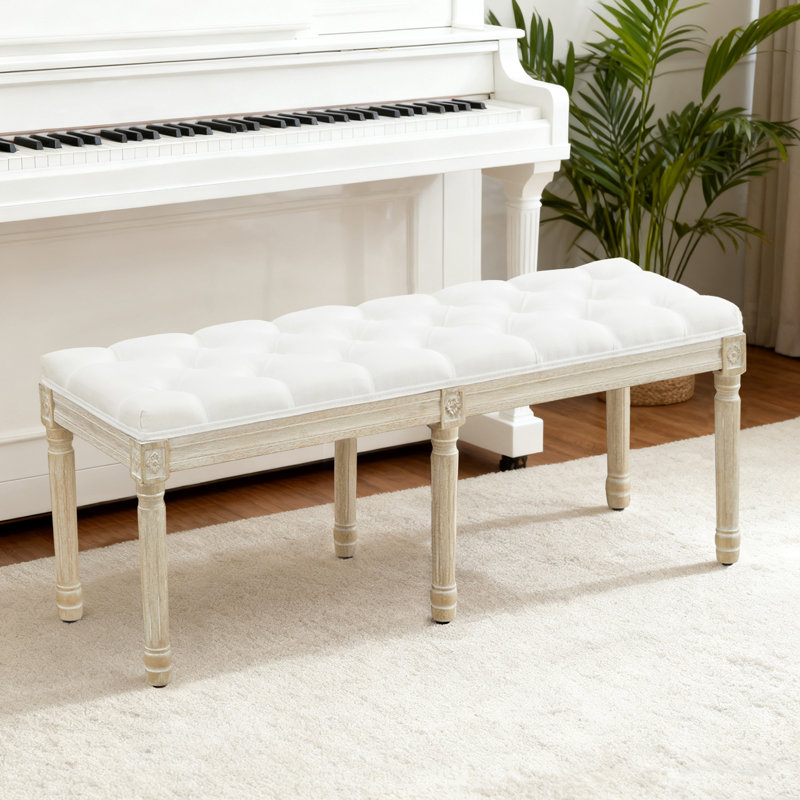 Banc Boswick, Blanc, H 16 po x l 57,6 po x P 15,8 po