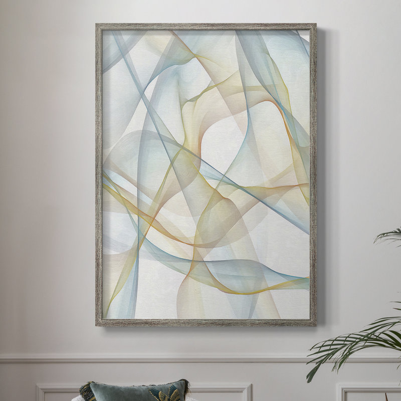 «Curves and Waves III», reproduction encadrée - bois massif, H 11 po x l 9 po