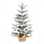 Arbre de Noël de table en flocage 50 cm, mini arbre enneigé PE avec 85 pointes, base en toile de jute en ciment, petit décor de vacances d'hiver pour la maison, le bureau, le bureau ou les cadeaux