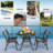 Ewel Round Metal Outdoor Dining Table With Umbrella Hole , 36'' in. W 36'' in. D
