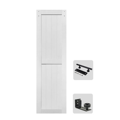 MDF Barn Door, Solid Barn Door Slab Covered with Water-Proof PVC Surface, Simple assembly, Door Only