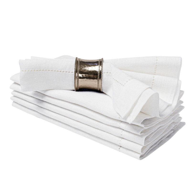 Serviettes 100% lin 16 x 16 po, parfaites pour toutes les occasions spéciales - Blanc