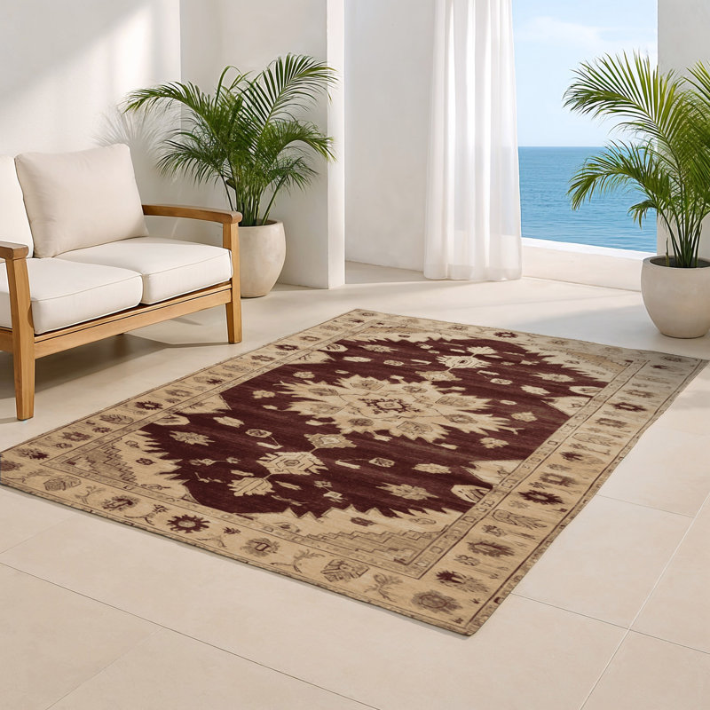 Overdyed Brown Indoor and Outdoor Area Rug, Rectangulaire 3 pi x 5 pi