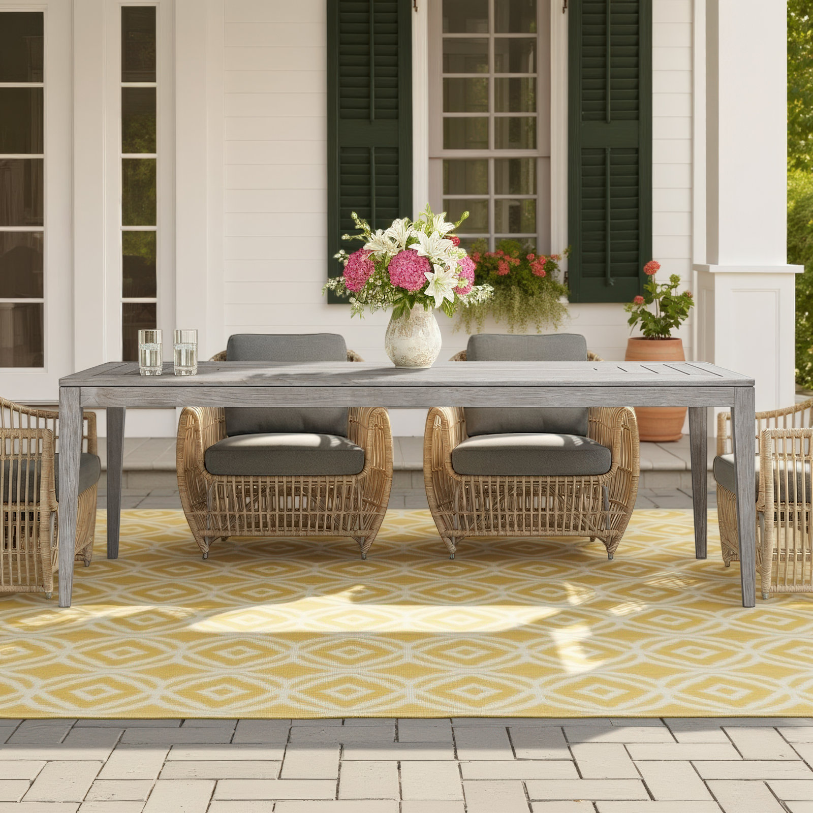 86'' Teak Outdoor Dining Table