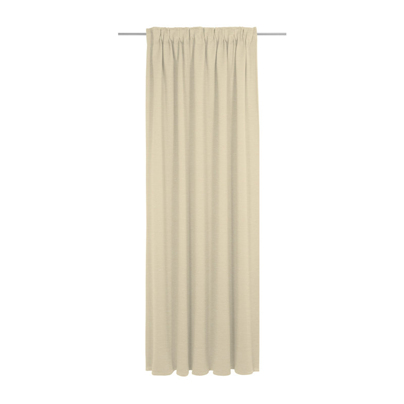 Polyacrylic Opaque Pinch Pleat Curtain Panel, 132cm Width x 395cm Drop, Natural brown