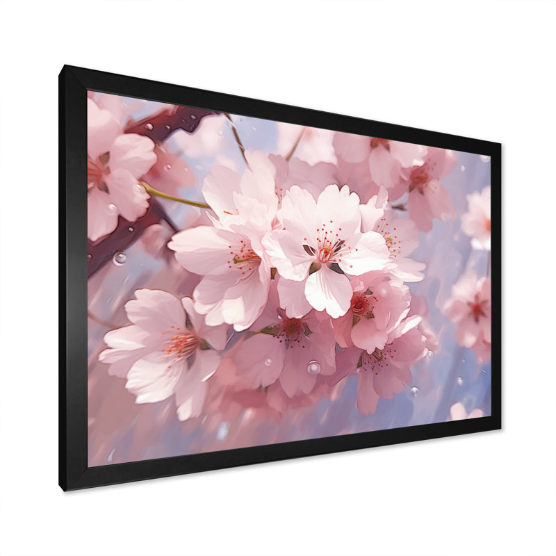 «Cherry Blossoms IV» sur toile, Cadre photo noir, H 12 po x l 20 po x P 1 po