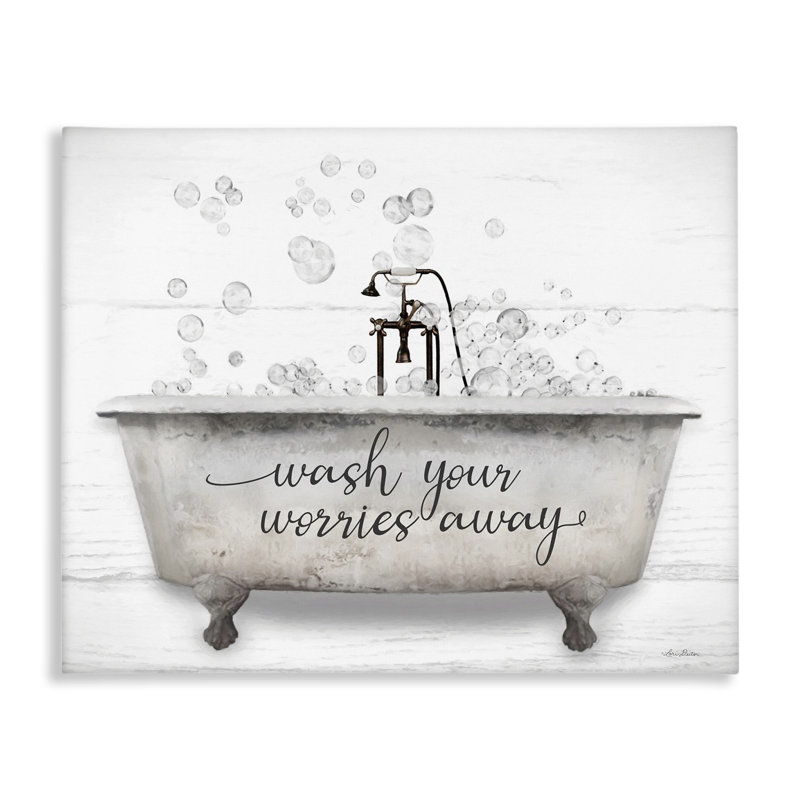 «Wash Worries Away Tub Bubbles» par Lori Deiter, H 16 po x l 20 po x P 1,5 po