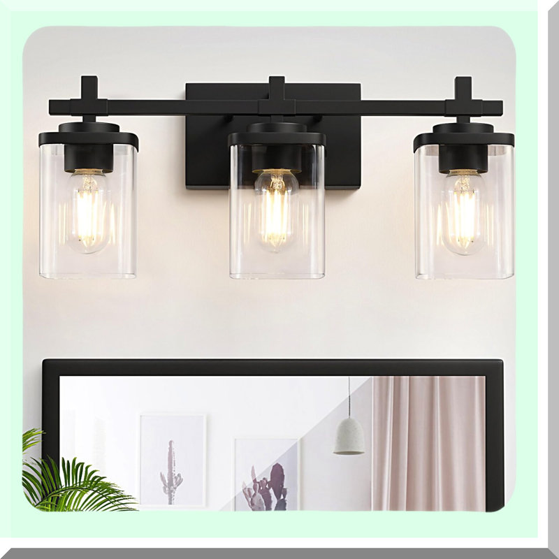 Modern Glow 3-Light Bathroom Vanity Fixture - Wall Sconce with Clear Glass Shade