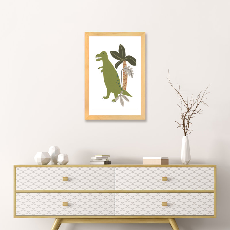 Décoration murale pour enfants Mighty Dino II, H 24 po x l 16 po x P 1 po, Papier encadré naturel