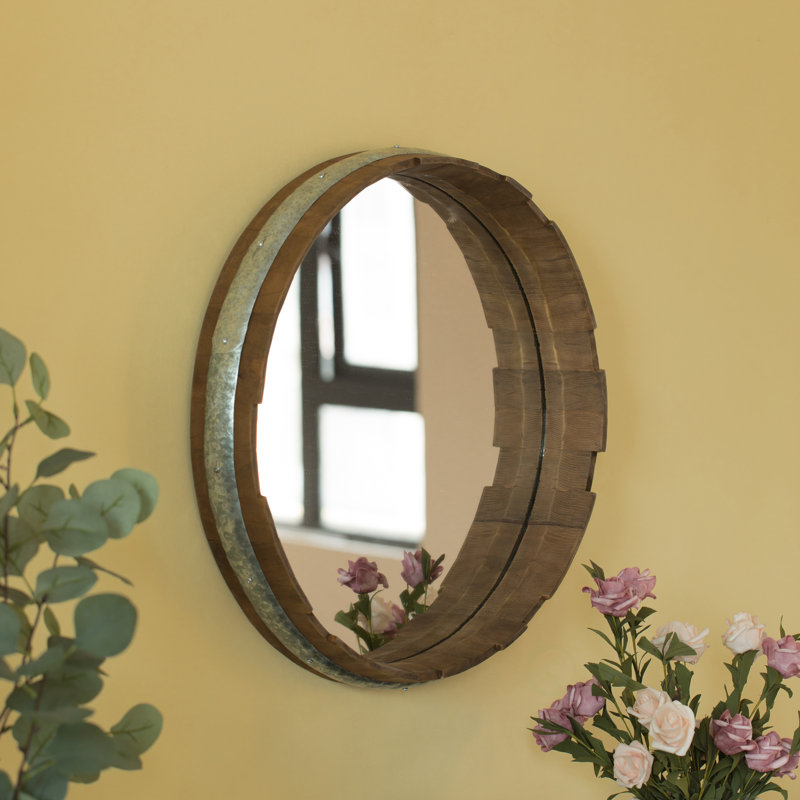 Akwete Wood Concave Wall Mirror
