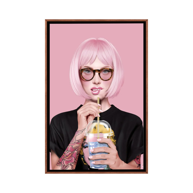 What's The Tee by Giulio Rossi - Floater Frame Print on Canvas, Brown Floater Framed, 101.6 cm H x 66.04 cm W