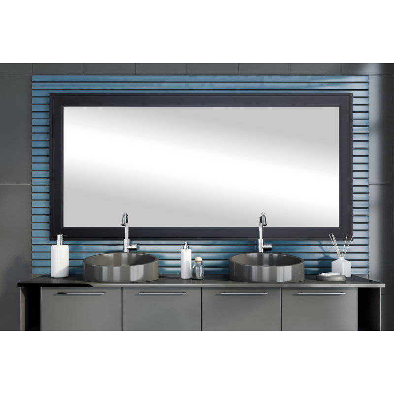 Bornhardt Engineered Wood Wall Mirror, Black, 35" x 64"