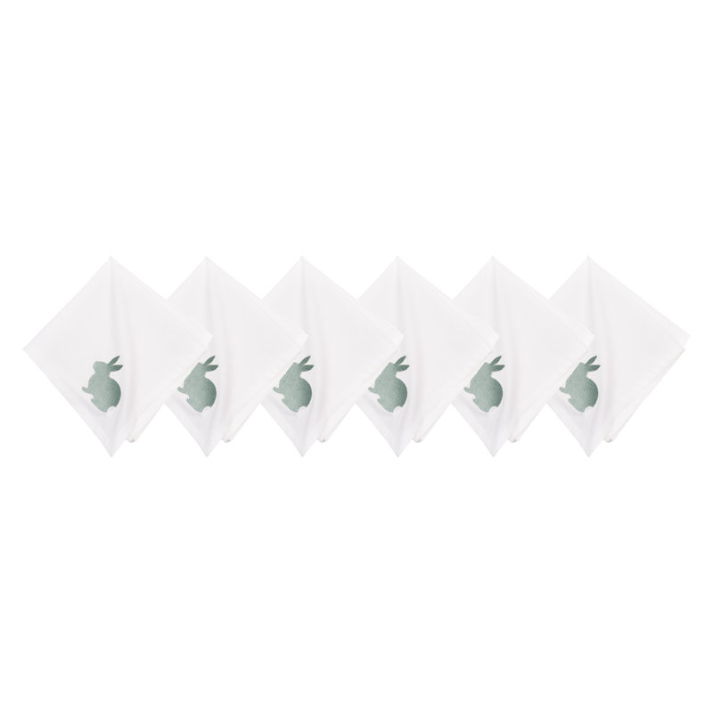 Spring Greens Bunny Napkin Set of 6