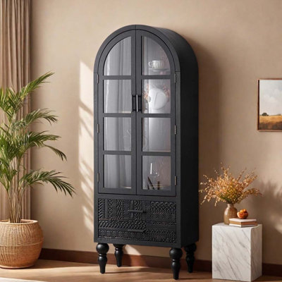 Solid Wood Carved Display Cabinet China Cabinet