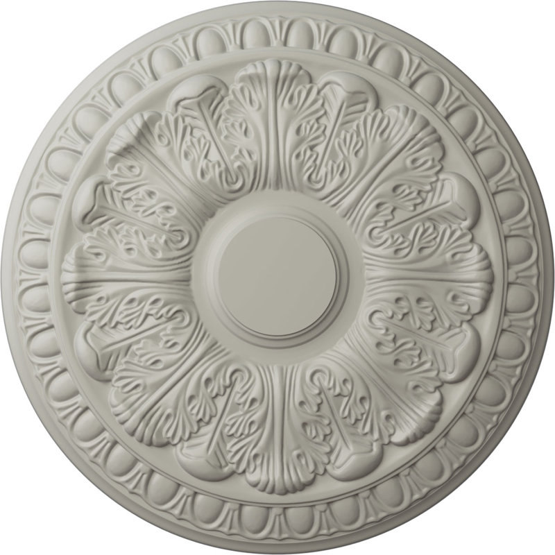 Médaillon de plafond H 15,75 po x l 15,75 po x P 1,5 po Colton, Pot de crème