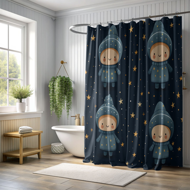 Rideau de douche Winter Night - Premium, H 74 po x l 71 po