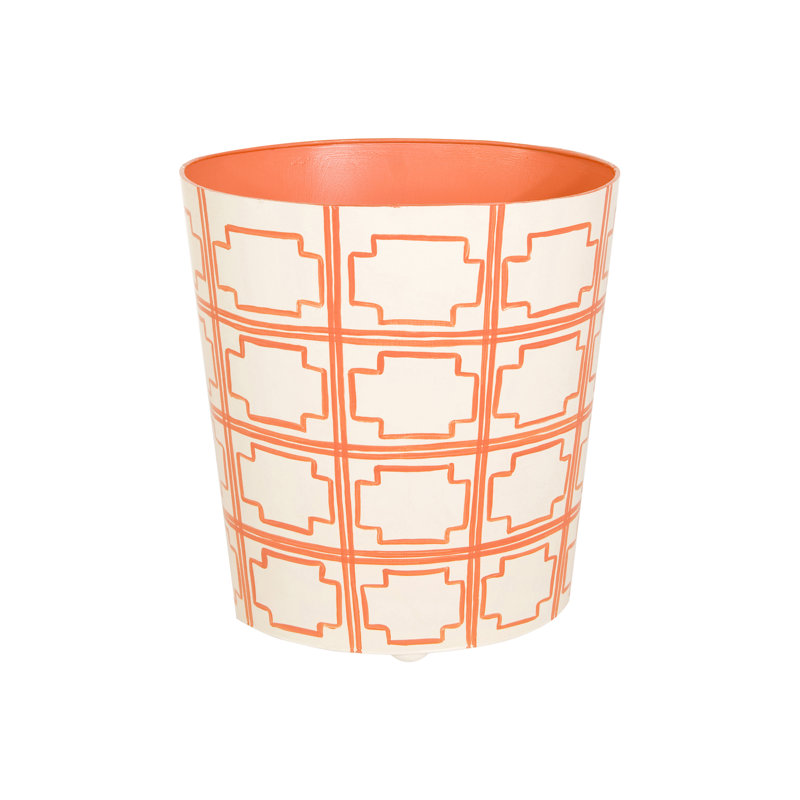 2 Gallons Waste Bin, Cream/Orange