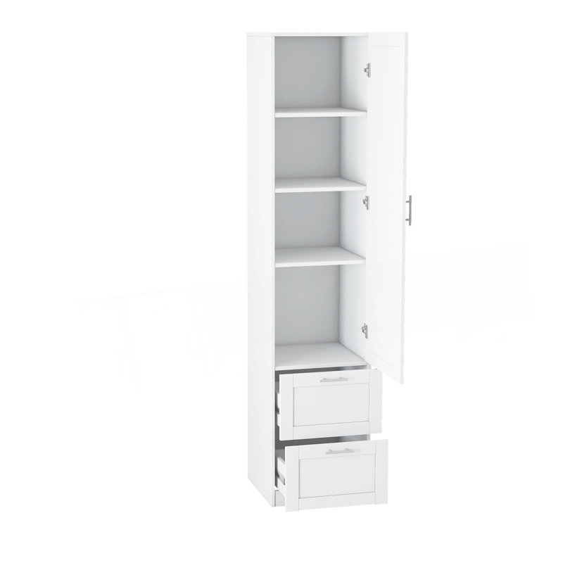 Garde-manger standard, armoire haute, armoire autoportante avec une porte et deux tiroirs pour la cuisine et la salle à manger
