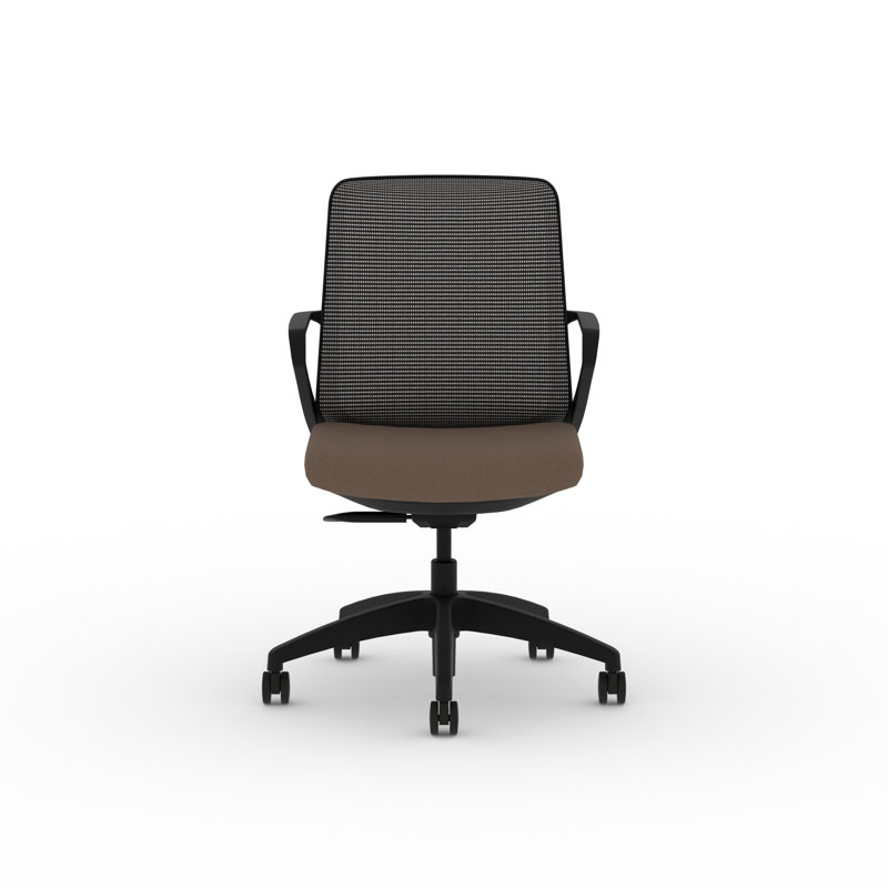 Chaise de bureau HON Cliq, contrôle activé par le poids, accoudoirs fixes, structure noire, écorce, Écorce, Noir