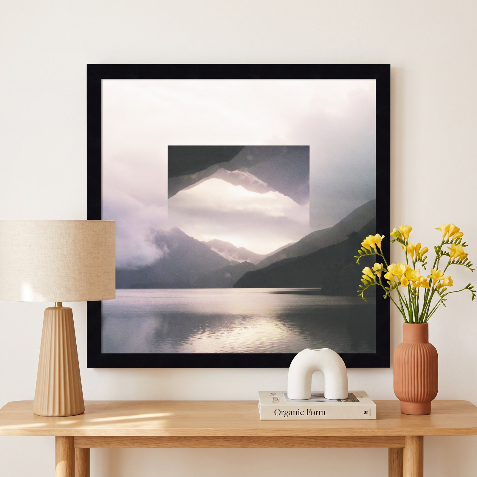 Reflected Landscape II Photo Print, 17" H x 17" W x 1" D, Black