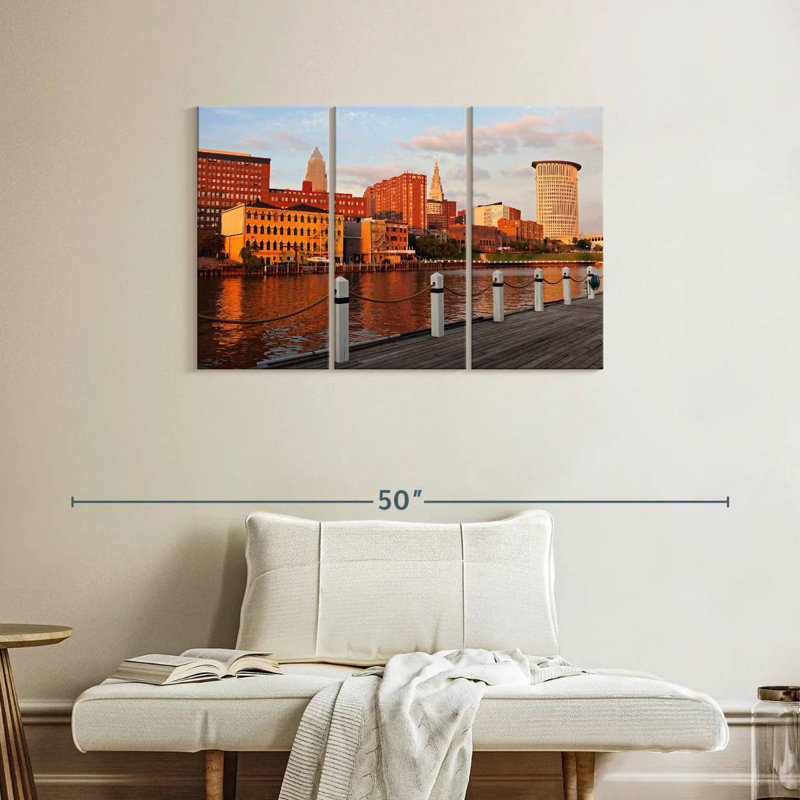 Cleveland Waterfront Sunset, 24" H x 38" W