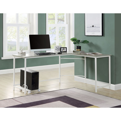 Computer Desk, Gray & White