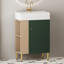 Meuble-lavabo de salle de bain avec lavabo en céramique, armoire de porte, rangement ouvert à gauche de 21,6 po, porte d'armoire pour accessoires 24Vb06-21Lvl, pour une idée chic