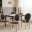 French Style Vintage Solid Wood Upholstered Dining Chairs (Set of 6)-384083680