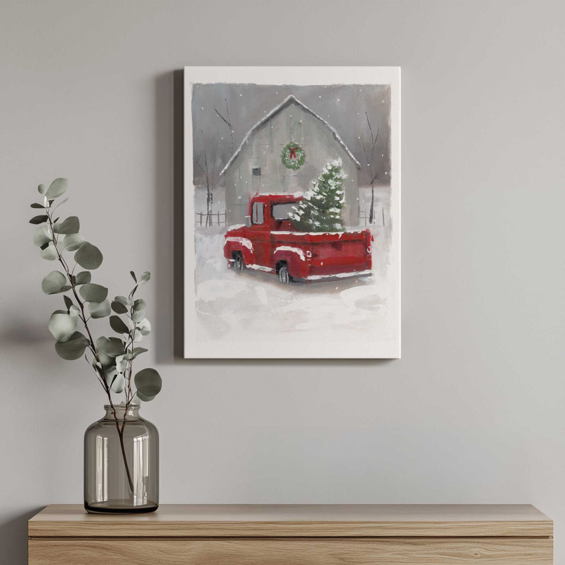 «Christmas on the Farm» par Dogwood, L 24 po x H 32 po, Ne s’applique pas, Toile tendue