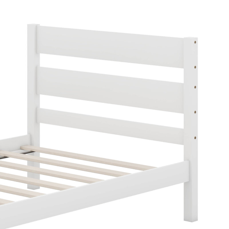 Lit simple avec tête et pied de lit, Blanc