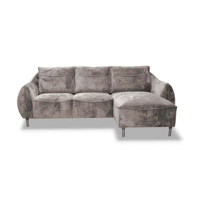 Adly 3 Seater Fabric Sofa & Chaise, Left Hand Facing, Beige