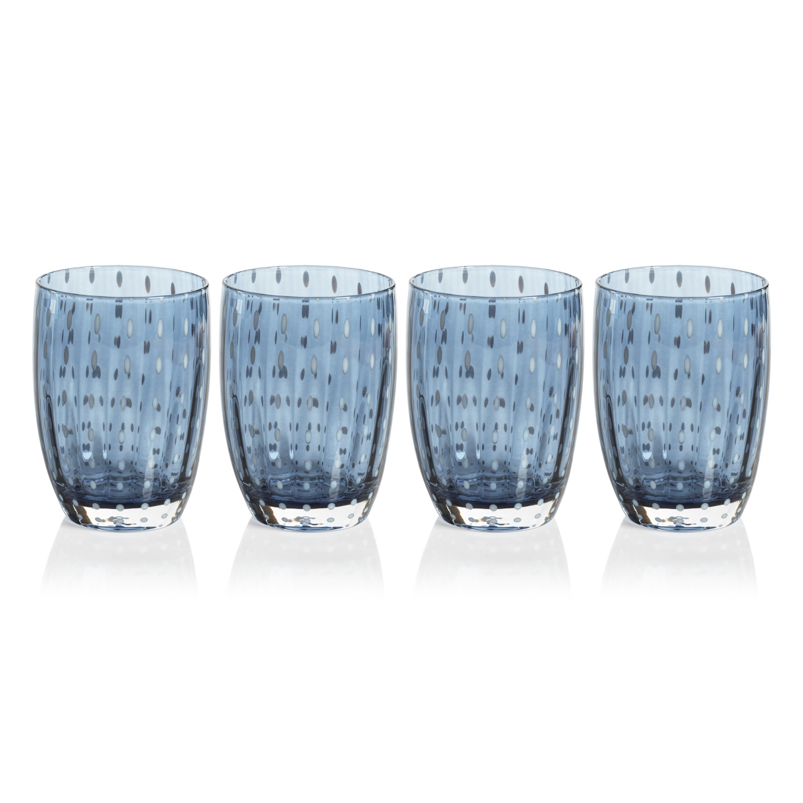 Pescara Dot Tumbler Glasses, Navy Blue