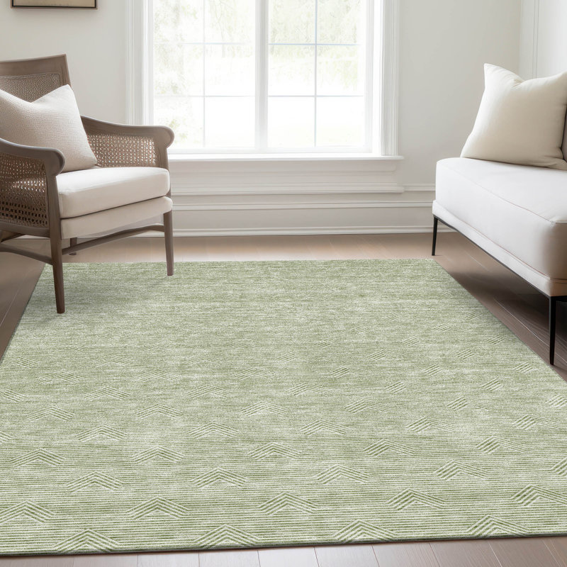 Premium Machine Washable Prisco Aloe Rug, Rectangle 5' x 7'6"