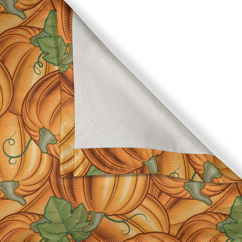 Rideaux décoratifs pour fenêtre à 2 panneaux East Urban Home Harvest, 50 po, vert orange, L 50 po x L 108 po
