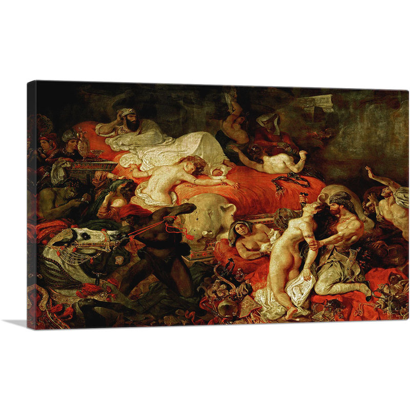 La mort de Sardanapale, 1827 - reproduction, H 18 po x l 26 po x P 0,75 po