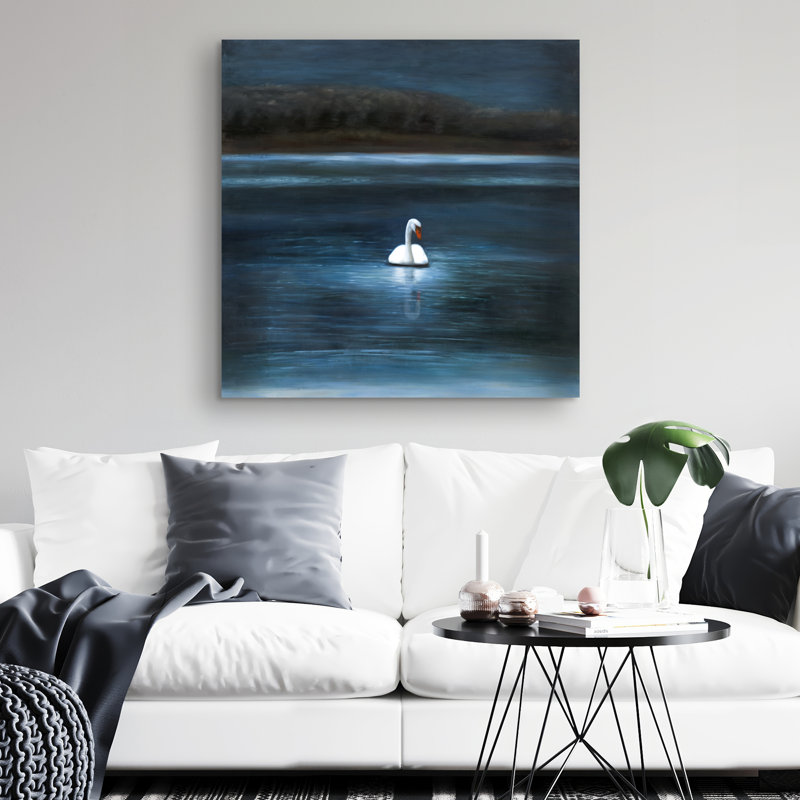 Beautiful swan - 32"x32" art on canvas