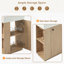 Meuble-lavabo de 21,6 po avec lavabo en céramique, armoire moderne autoportante à grain droit avec rangement ouvert et fermé pour les petites salles de bain