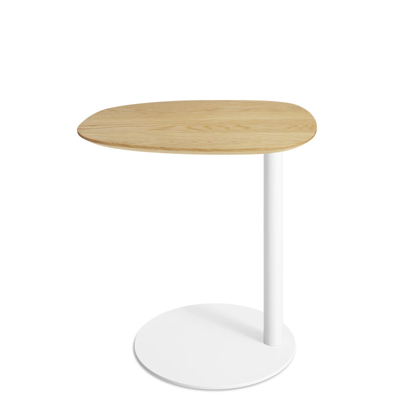 Swole Solid Wood End Table, White Oak/White, 20" H x 20" W x 15" D