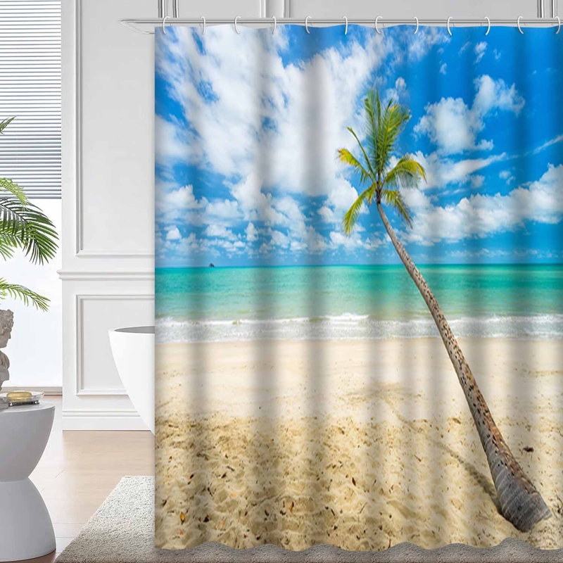 Rideau de douche Palm Tree Beach, L 72 po x l 72 po