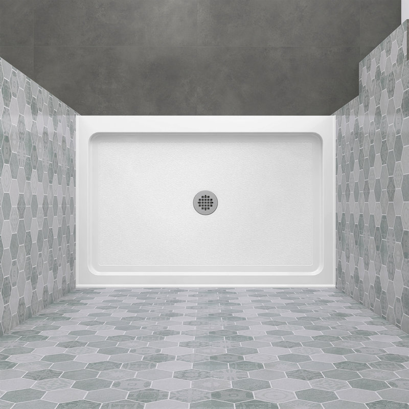Plateau de douche rectangulaire en acrylique en alcôve rectangulaire 48 po x P 32 po