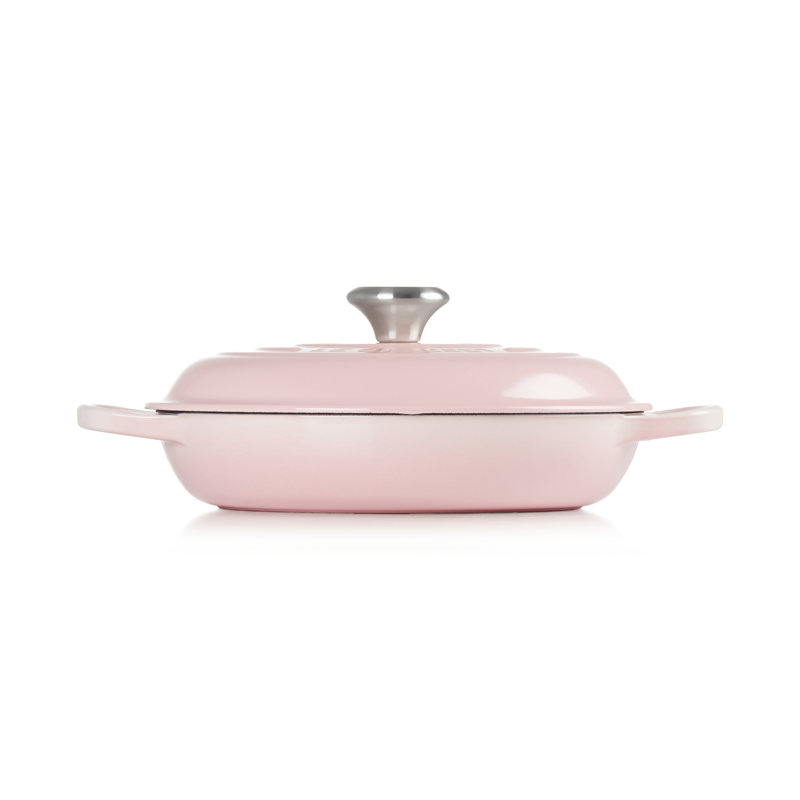 Le Creuset Cast Iron Shallow Casserole, 30cm / 3.5L, Shell Pink