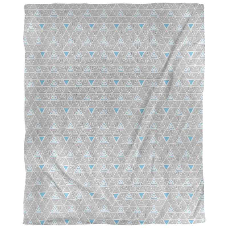 Tissu triangulaires décoratifs à la main, Coton peigné pima, L 54 po x l 36 po, Bleu sarcelle
