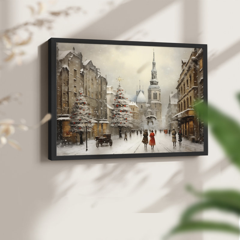 Chirstmas Art-CCCXLI -Framed Print - Restickable, H 8 po x l 10 po, Noir, noir, noir, noir