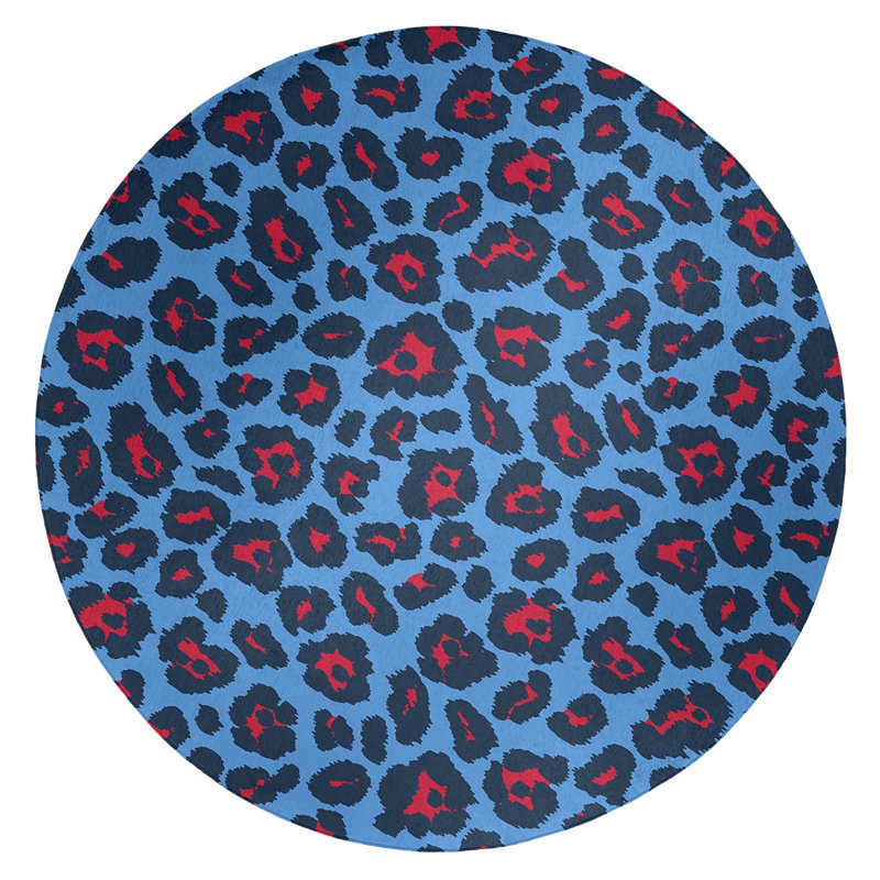 Animal Print Indoor Rug, Round 5'