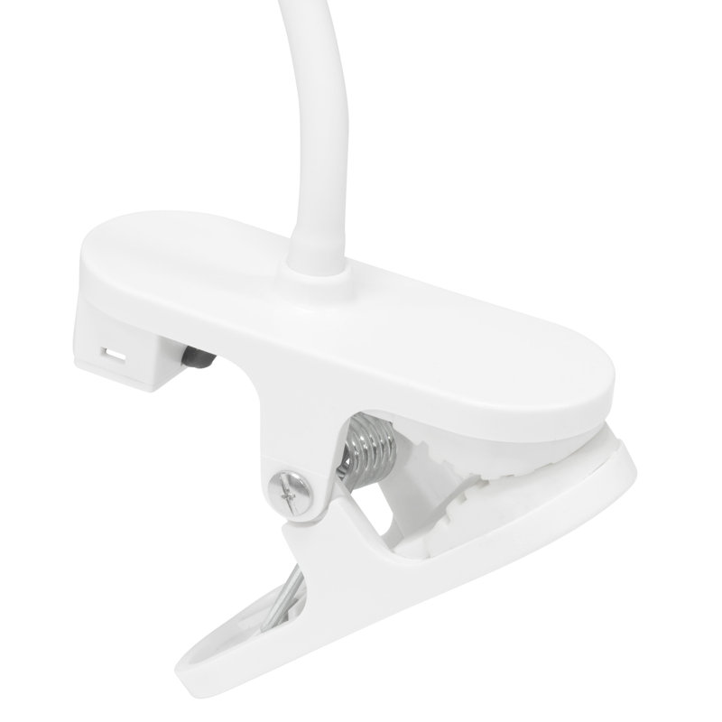 Adjustable White LED Clip-On Lamp with Flexible Neck