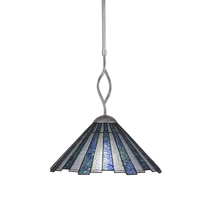 Hiroko 1 - Light Single Cone Pendant, Aged Silver