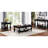Rectangular Rustic Table, Antique Black With Solid Wood Plank Style Top And Open Bottom Transitional Table For Living Space,